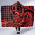 Koa Ikaika Warrior Helmet with Shark Hooded Blanket Red Kakau Style