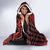 Koa Ikaika Warrior Helmet with Shark Hooded Blanket Red Kakau Style