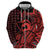 Koa Ikaika Warrior Helmet with Shark Hoodie Red Kakau Style