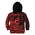 Koa Ikaika Warrior Helmet with Shark Kid Hoodie Red Kakau Style