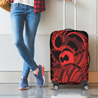 Koa Ikaika Warrior Helmet with Shark Luggage Cover Red Kakau Style