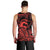 Koa Ikaika Warrior Helmet with Shark Men Tank Top Red Kakau Style