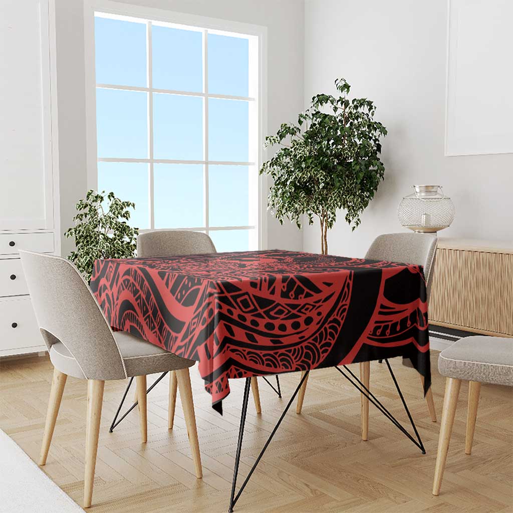 Koa Ikaika Warrior Helmet with Shark Tablecloth Red Kakau Style LT9 - Polynesian Pride