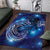 North Island Kokako and South Island Kokako Area Rug New Zealand Native Bird with Galaxy Vibe