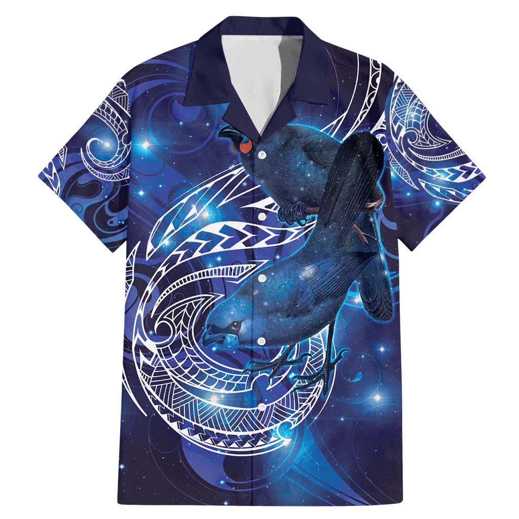 North Island Kokako and South Island Kokako Family Matching Mermaid Dress and Hawaiian Shirt New Zealand Native Bird with Galaxy Vibe