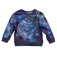 North Island Kokako and South Island Kokako Kid Ugly Christmas Sweater New Zealand Native Bird with Galaxy Vibe LT9 Kid Galaxy - Polynesian Pride