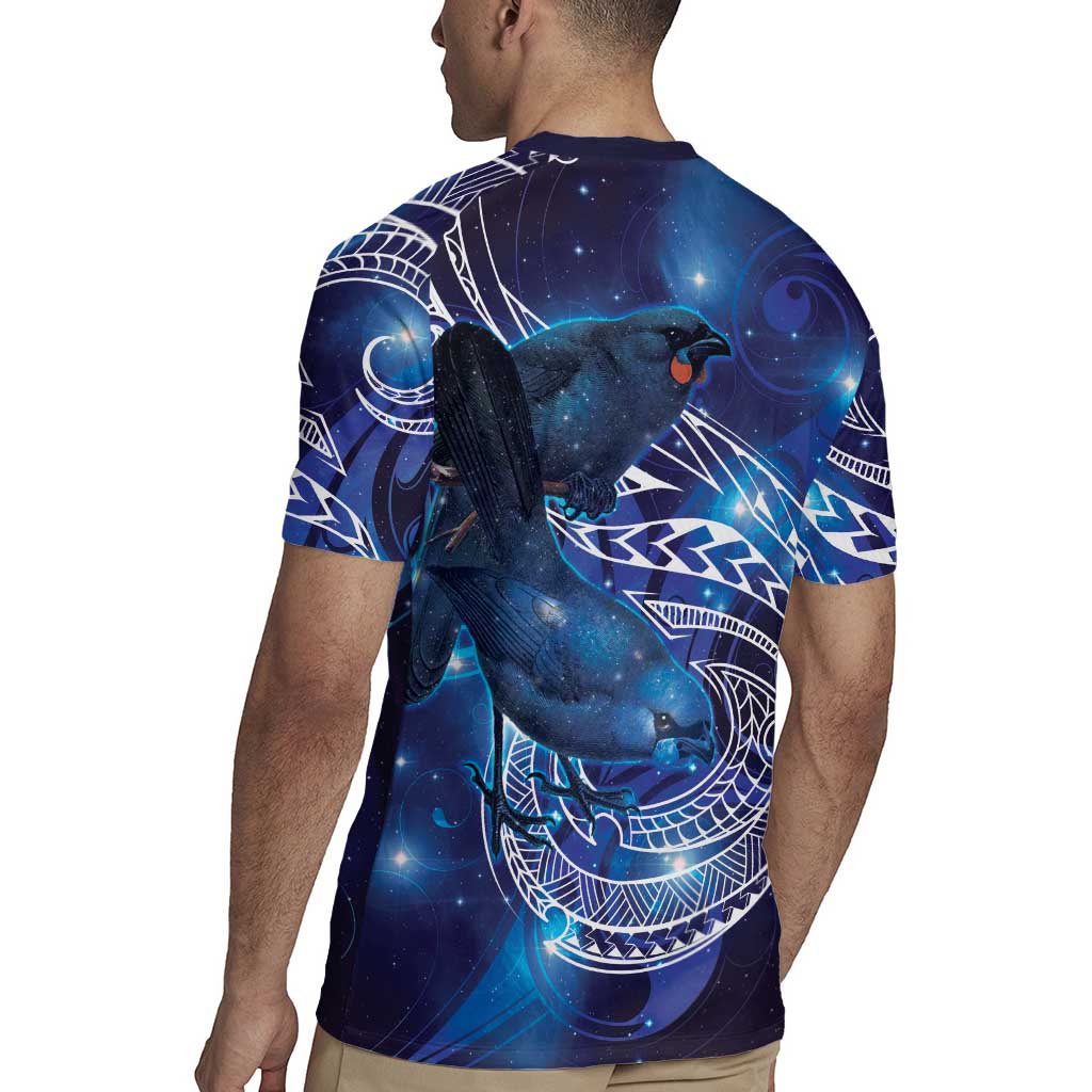 North Island Kokako and South Island Kokako Rugby Jersey New Zealand Native Bird with Galaxy Vibe LT9 - Polynesian Pride