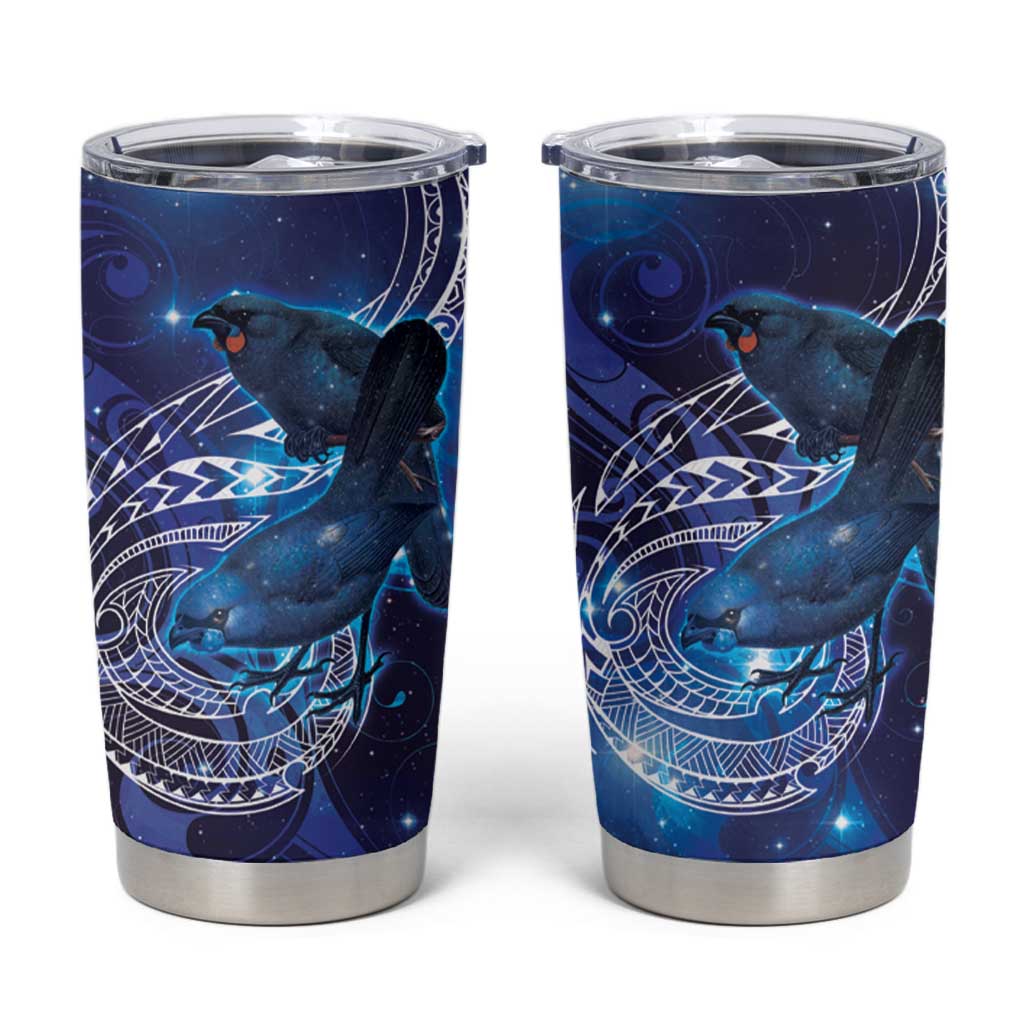 North Island Kokako and South Island Kokako Tumbler Cup New Zealand Native Bird with Galaxy Vibe