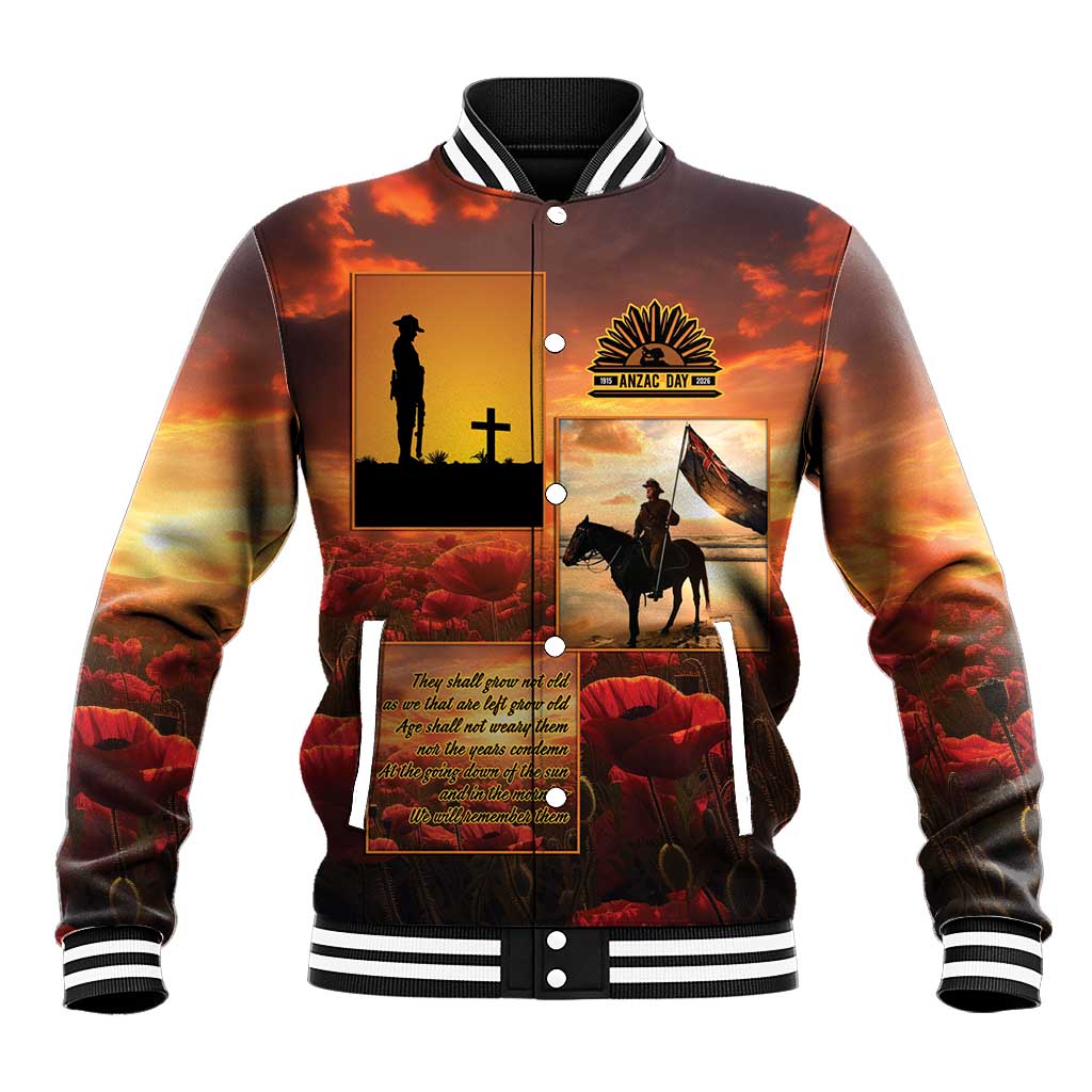 ANZAC Day Film Reel Lest We Forget Baseball Jacket Australia NZ Memorial