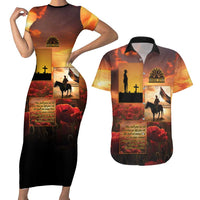 ANZAC Day Film Reel Lest We Forget Couples Matching Short Sleeve Bodycon Dress and Hawaiian Shirt Australia NZ Memorial