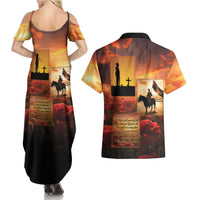 ANZAC Day Film Reel Lest We Forget Couples Matching Summer Maxi Dress and Hawaiian Shirt Australia NZ Memorial LT9 - Polynesian Pride