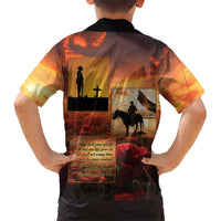 ANZAC Day Film Reel Lest We Forget Family Matching Off Shoulder Short Dress and Hawaiian Shirt Australia NZ Memorial LT9 - Polynesian Pride