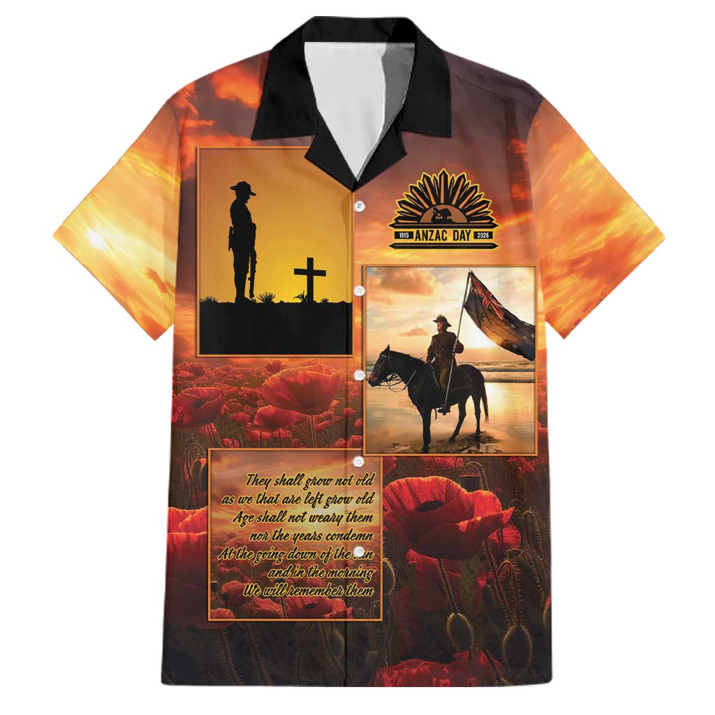 ANZAC Day Film Reel Lest We Forget Family Matching Off Shoulder Short Dress and Hawaiian Shirt Australia NZ Memorial LT9 Dad's Shirt - Short Sleeve Red - Polynesian Pride