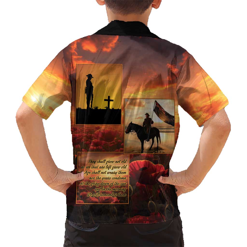 ANZAC Day Film Reel Lest We Forget Family Matching Summer Maxi Dress and Hawaiian Shirt Australia NZ Memorial LT9 - Polynesian Pride