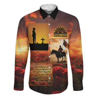 ANZAC Day Film Reel Lest We Forget Family Matching Tank Maxi Dress and Hawaiian Shirt Australia NZ Memorial LT9 Dad's Shirt - Long Sleeve Red - Polynesian Pride