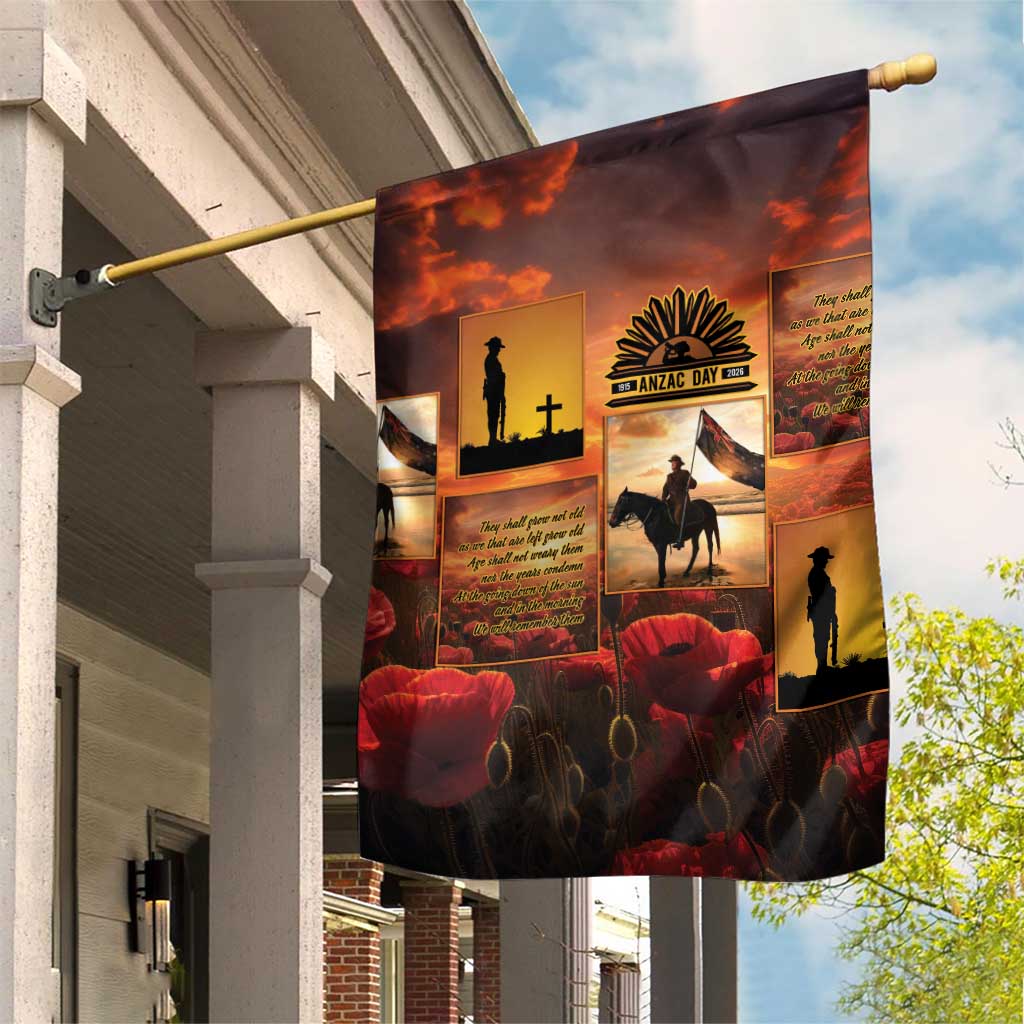 ANZAC Day Film Reel Lest We Forget Garden Flag Australia NZ Memorial LT9 House Flag Red - Polynesian Pride