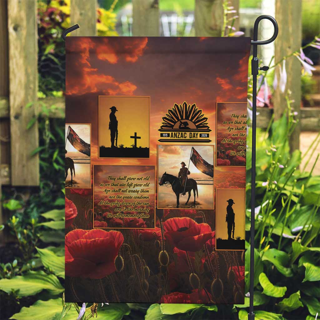 ANZAC Day Film Reel Lest We Forget Garden Flag Australia NZ Memorial LT9 Garden Flag Red - Polynesian Pride