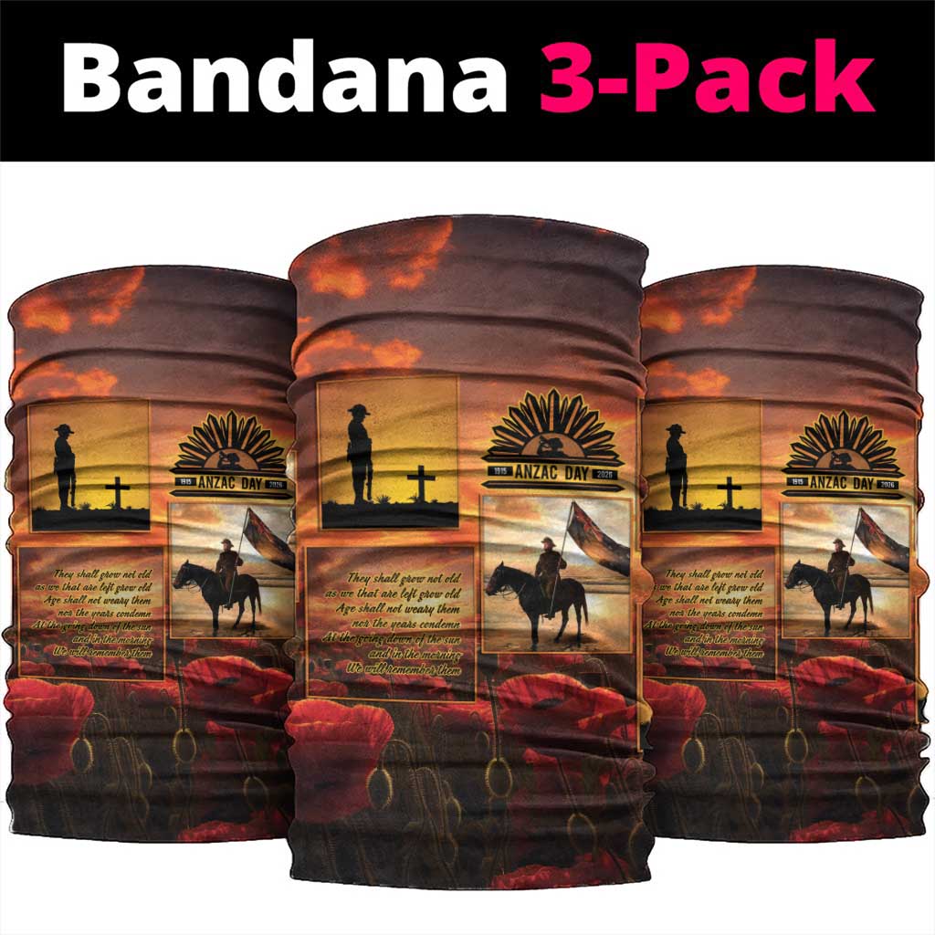 ANZAC Day Film Reel Lest We Forget Neck Gaiter Australia NZ Memorial LT9 package One Size: 25*50cm Red - Polynesian Pride
