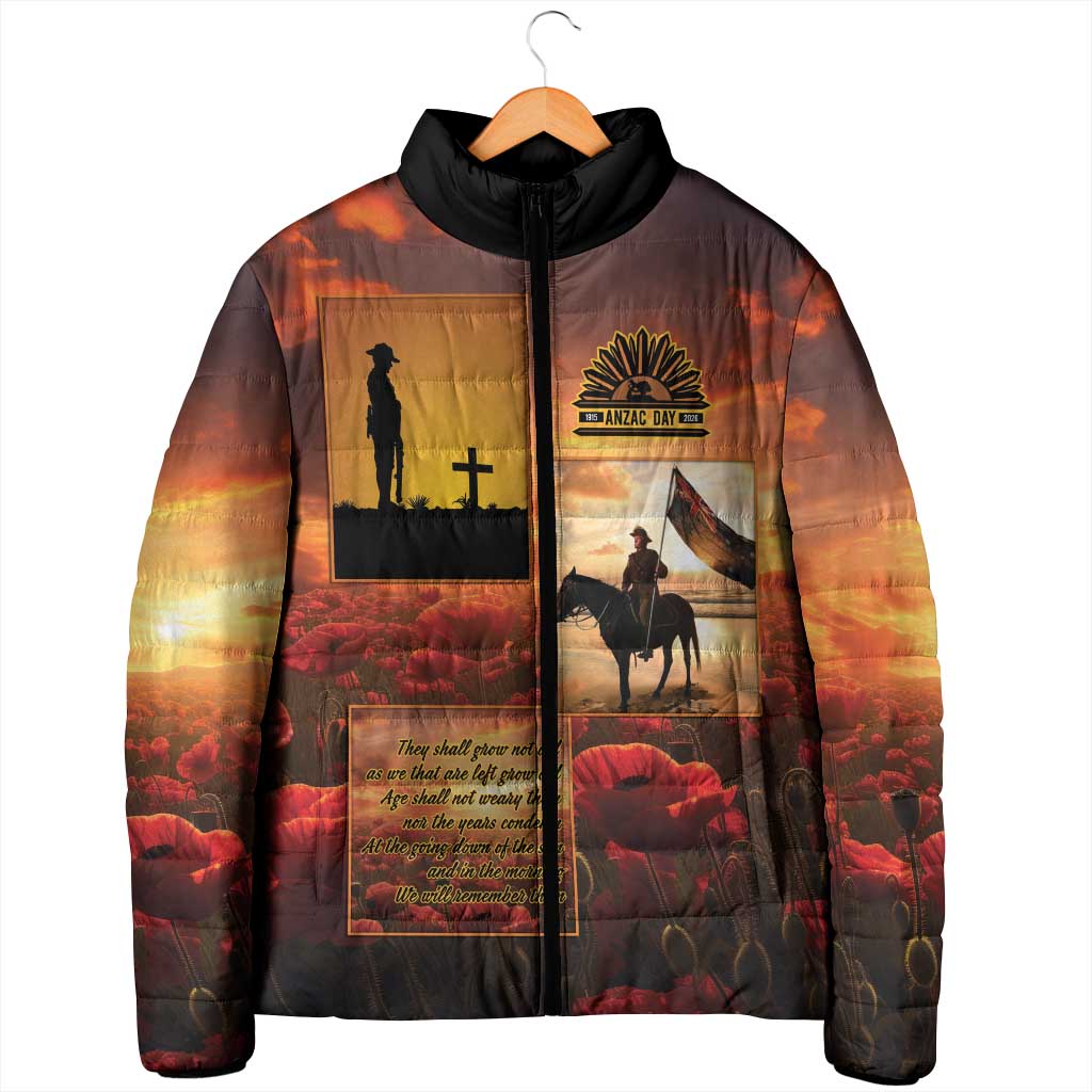 ANZAC Day Film Reel Lest We Forget Padded Jacket Australia NZ Memorial