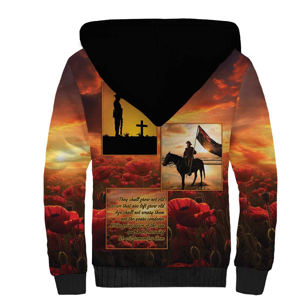 ANZAC Day Film Reel Lest We Forget Sherpa Hoodie Australia NZ Memorial LT9 - Polynesian Pride