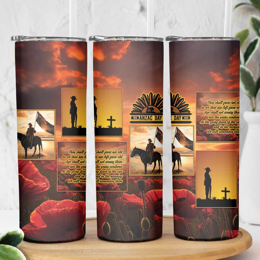 ANZAC Day Film Reel Lest We Forget Skinny Tumbler Australia NZ Memorial LT9 - Polynesian Pride
