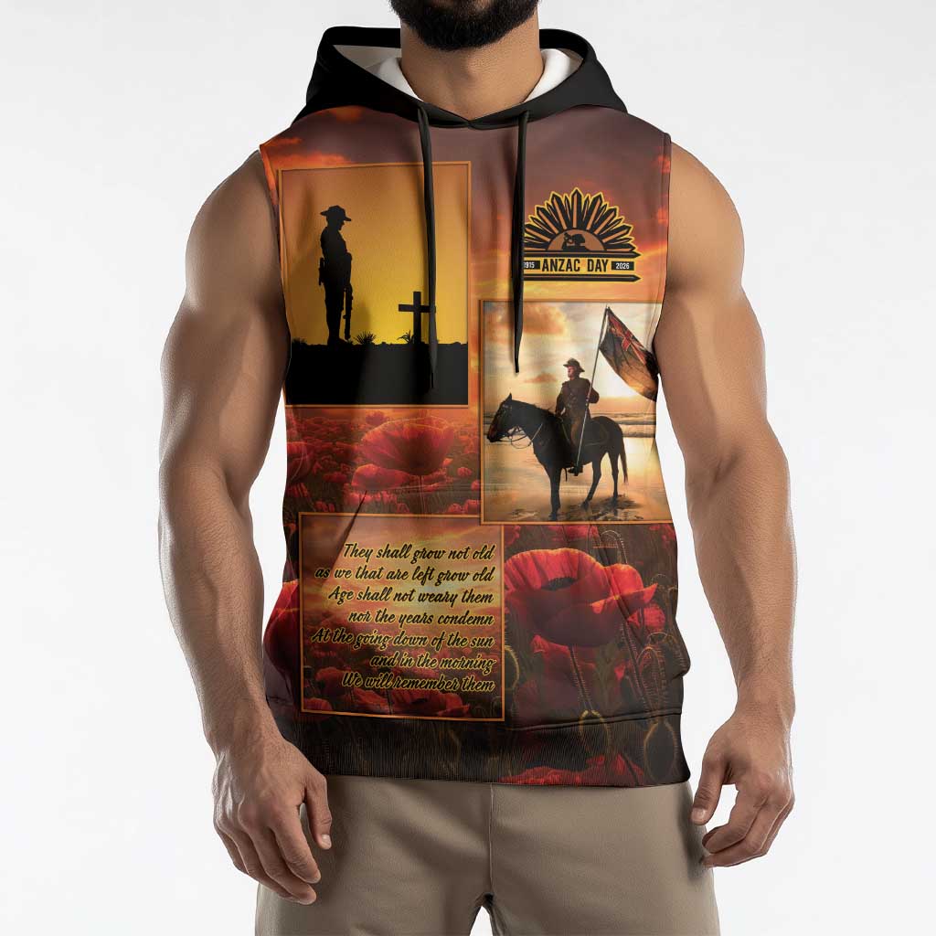 ANZAC Day Film Reel Lest We Forget Sleeveless Hoodie Australia NZ Memorial LT9 - Polynesian Pride