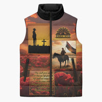 ANZAC Day Film Reel Lest We Forget Sleeveless Puffer Jacket Australia NZ Memorial LT9 Unisex Red - Polynesian Pride