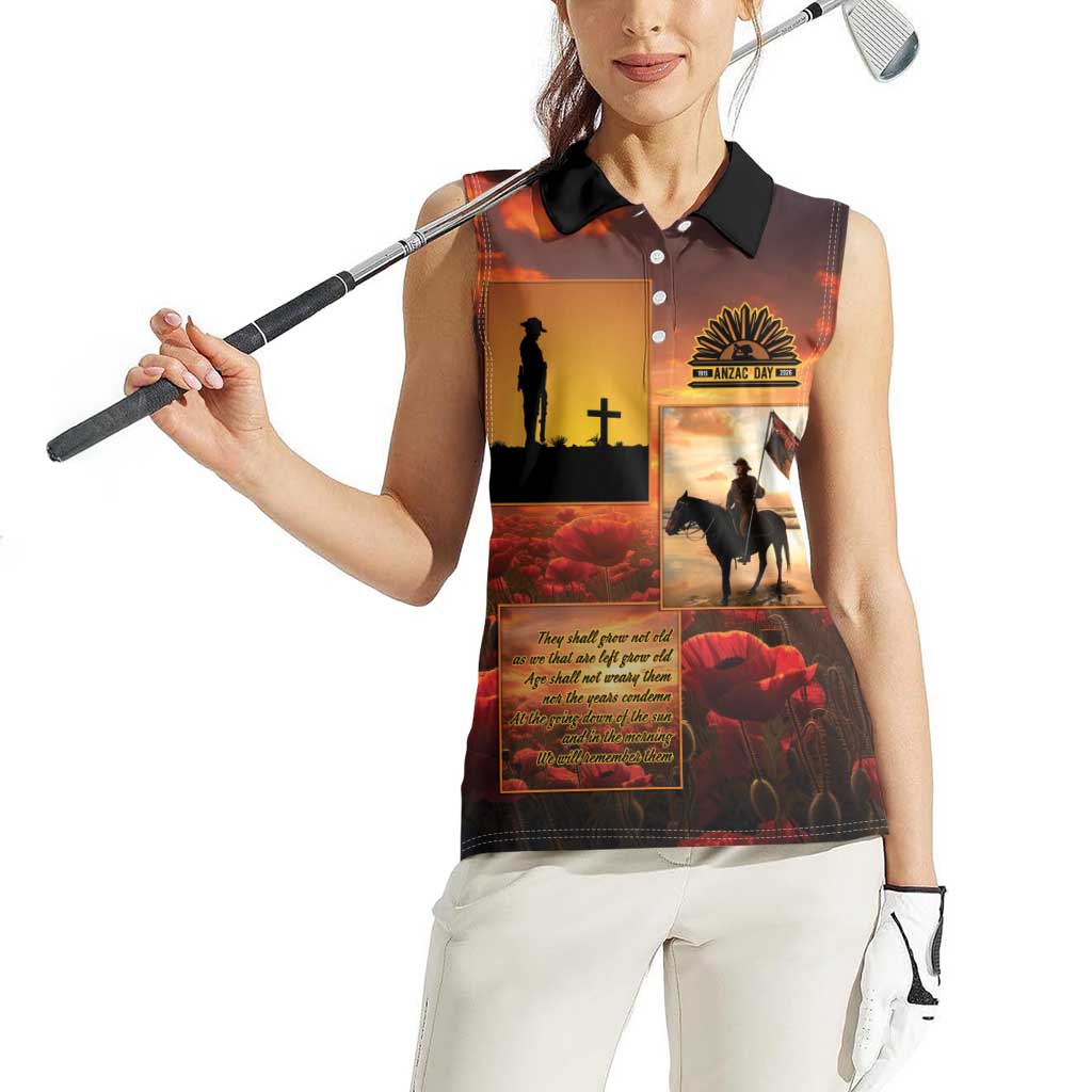 ANZAC Day Film Reel Lest We Forget Women Sleeveless Polo Shirt Australia NZ Memorial LT9 - Polynesian Pride