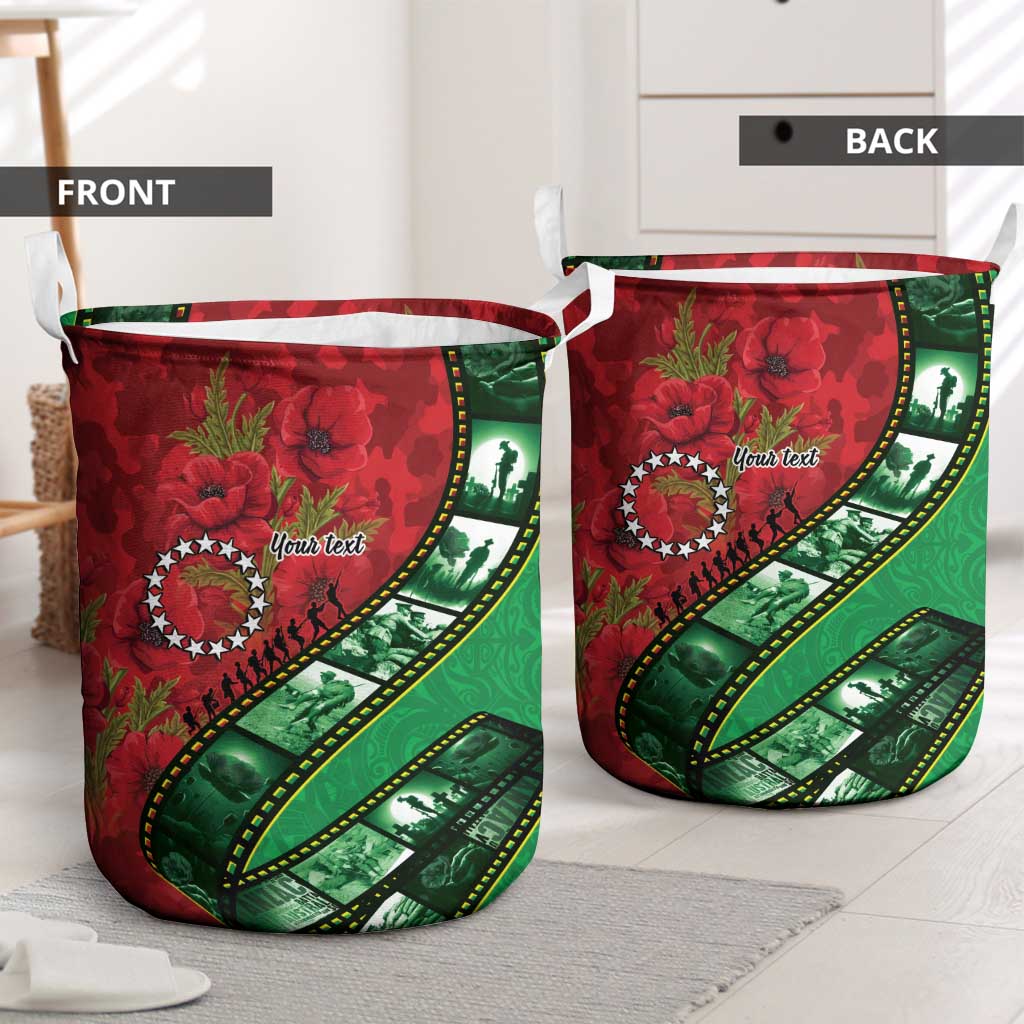 Personalised Cook Islands ANZAC 1915-2026 Filmstrip Laundry Basket Lest We Forget 25 April