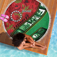 Personalised Cook Islands ANZAC 1915-2026 Filmstrip Beach Blanket Lest We Forget 25 April