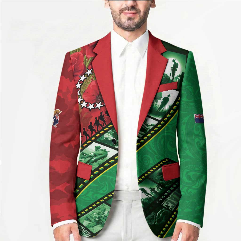 Personalised Cook Islands ANZAC 1915-2026 Filmstrip Blazer Lest We Forget 25 April