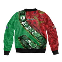 Personalised Cook Islands ANZAC 1915-2026 Filmstrip Bomber Jacket Lest We Forget 25 April LT9 - Polynesian Pride