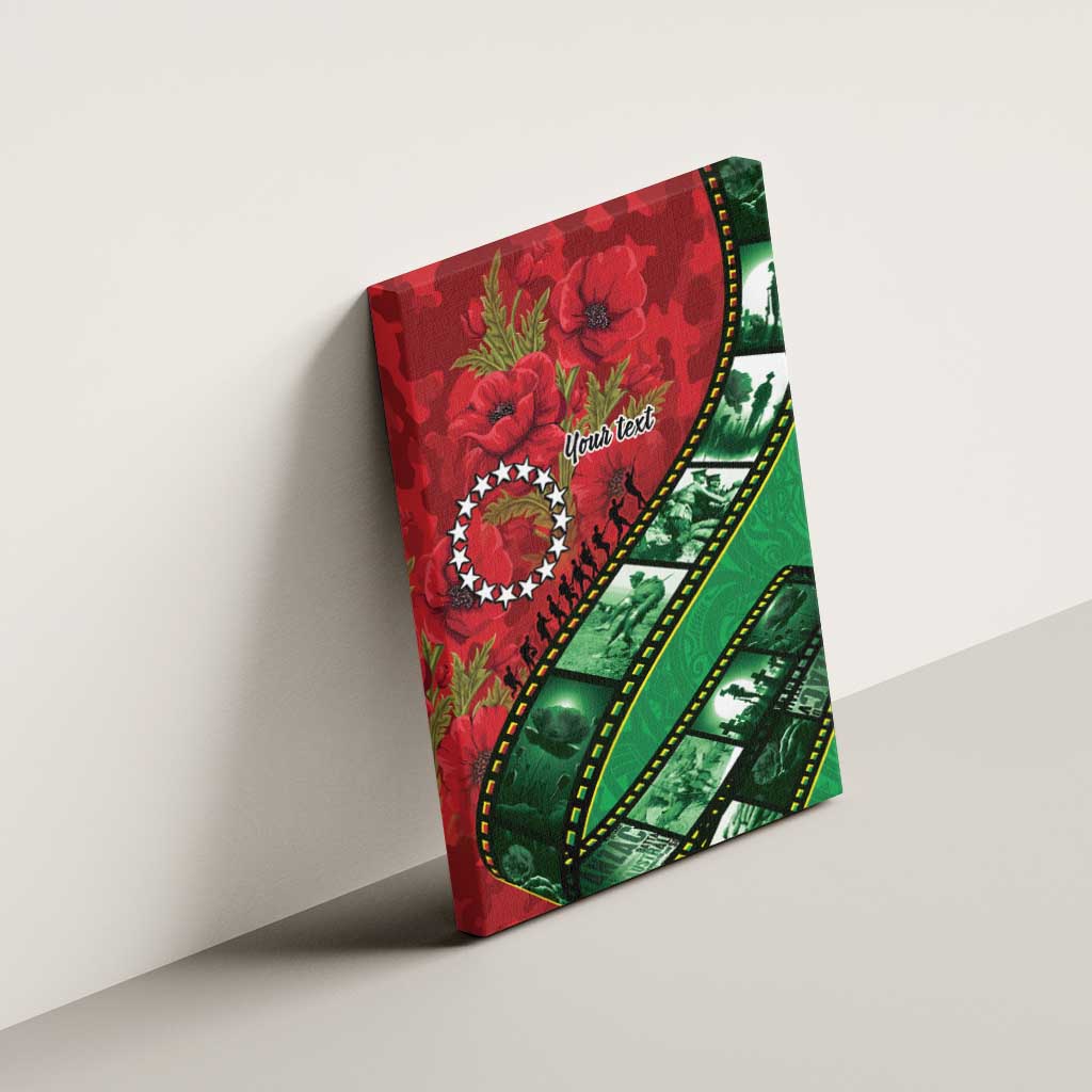 Personalised Cook Islands ANZAC 1915-2026 Filmstrip Canvas Wall Art Lest We Forget 25 April