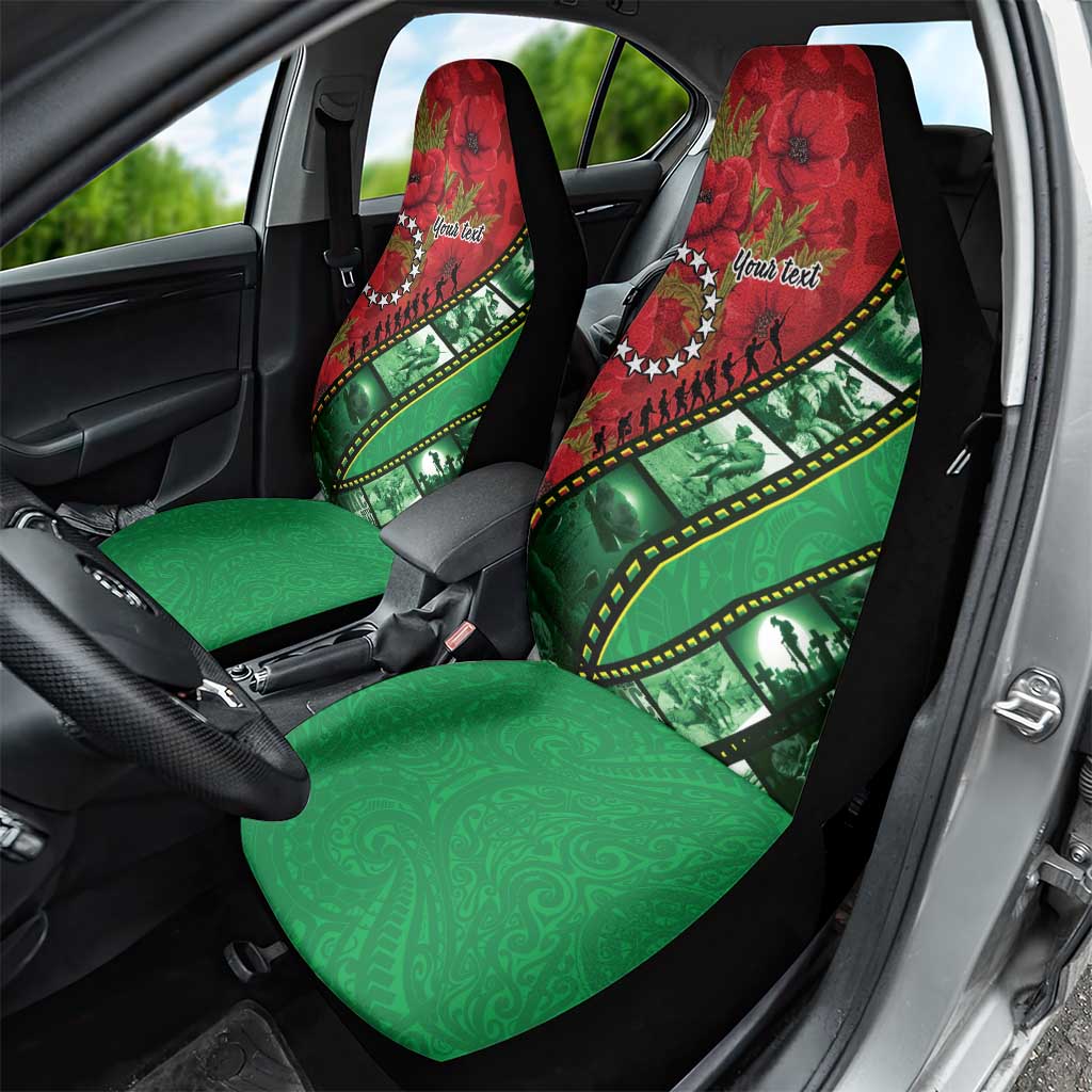 Personalised Cook Islands ANZAC 1915-2026 Filmstrip Car Seat Cover Lest We Forget 25 April LT9 - Polynesian Pride