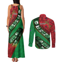 Personalised Cook Islands ANZAC 1915-2026 Filmstrip Couples Matching Tank Maxi Dress and Long Sleeve Button Shirt Lest We Forget 25 April