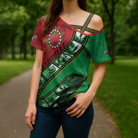 Personalised Cook Islands ANZAC 1915-2026 Filmstrip Cross Shoulder Shirt Lest We Forget 25 April