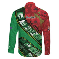 Personalised Cook Islands ANZAC 1915-2026 Filmstrip Family Matching Off Shoulder Maxi Dress and Hawaiian Shirt Lest We Forget 25 April LT9 - Polynesian Pride