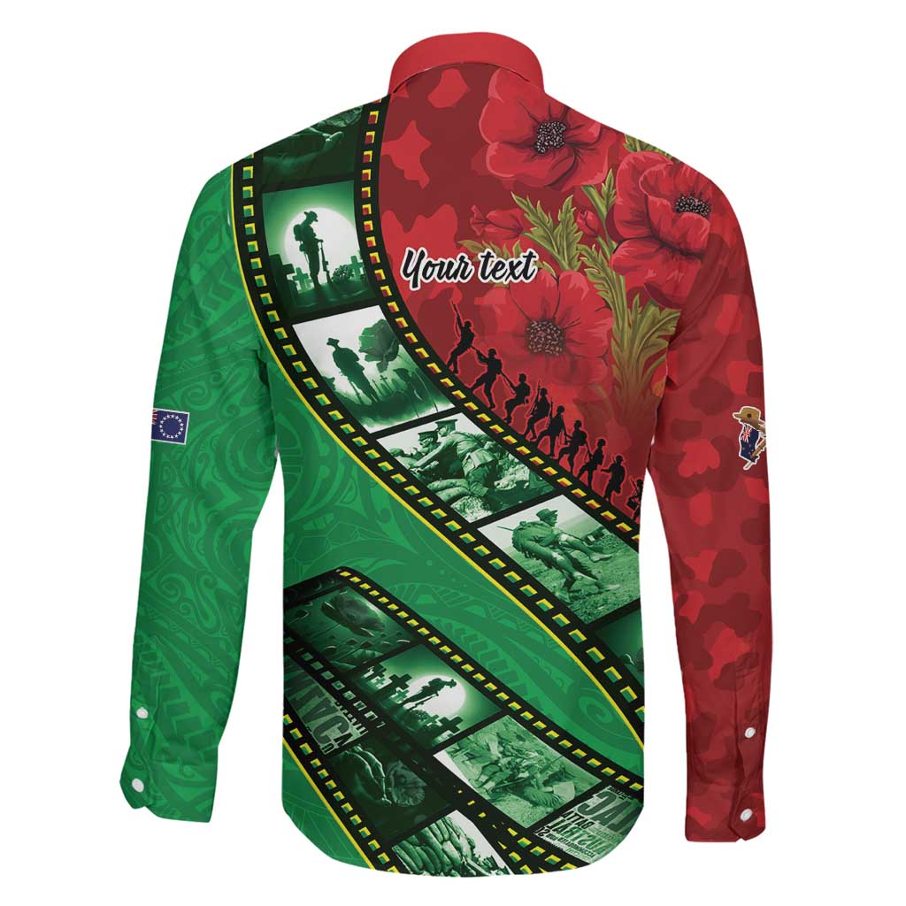 Personalised Cook Islands ANZAC 1915-2026 Filmstrip Family Matching Puletasi and Hawaiian Shirt Lest We Forget 25 April LT9 - Polynesian Pride