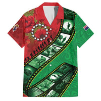 Personalised Cook Islands ANZAC 1915-2026 Filmstrip Family Matching Tank Maxi Dress and Hawaiian Shirt Lest We Forget 25 April LT9 Dad's Shirt - Short Sleeve Green - Polynesian Pride