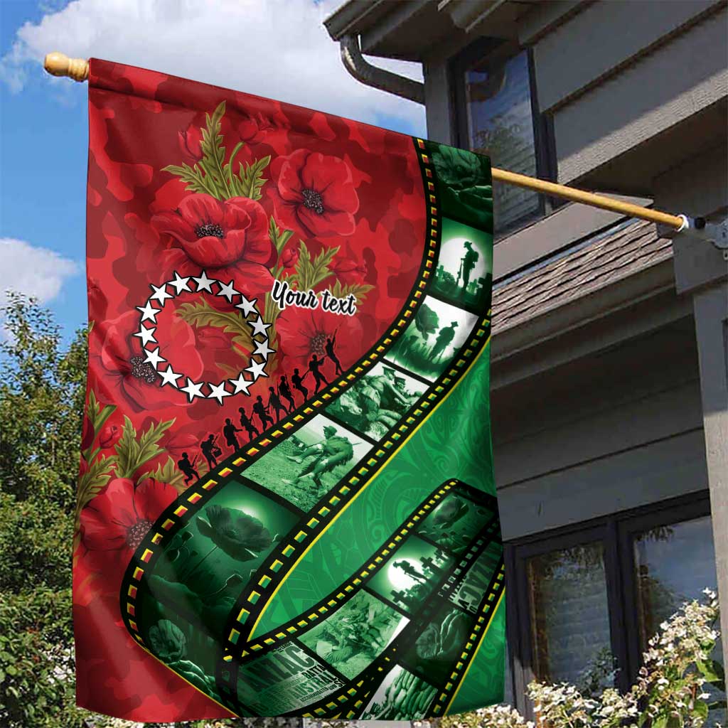 Personalised Cook Islands ANZAC 1915-2026 Filmstrip Garden Flag Lest We Forget 25 April LT9 - Polynesian Pride