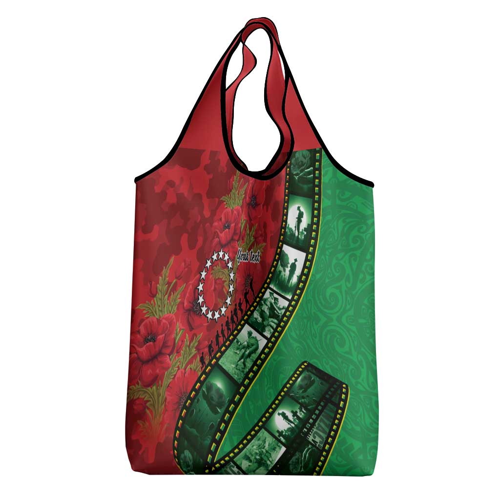 Personalised Cook Islands ANZAC 1915-2026 Filmstrip Grocery Bag Lest We Forget 25 April