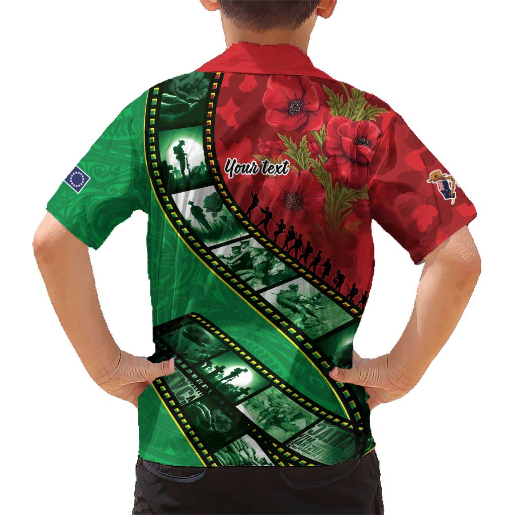 Personalised Cook Islands ANZAC 1915-2026 Filmstrip Hawaiian Shirt Lest We Forget 25 April LT9 - Polynesian Pride