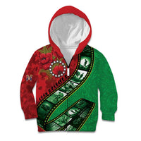 Personalised Cook Islands ANZAC 1915-2026 Filmstrip Kid Hoodie Lest We Forget 25 April LT9 Zip Hoodie Green - Polynesian Pride