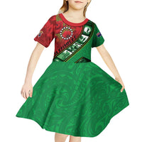 Personalised Cook Islands ANZAC 1915-2026 Filmstrip Kid Short Sleeve Dress Lest We Forget 25 April LT9 - Polynesian Pride