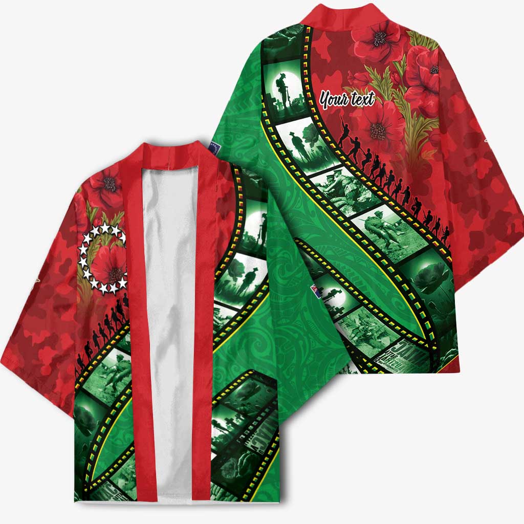 Personalised Cook Islands ANZAC 1915-2026 Filmstrip Kimono Lest We Forget 25 April