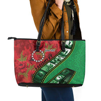 Personalised Cook Islands ANZAC 1915-2026 Filmstrip Leather Tote Bag Lest We Forget 25 April LT9 - Polynesian Pride