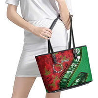 Personalised Cook Islands ANZAC 1915-2026 Filmstrip Leather Tote Bag Lest We Forget 25 April LT9 - Polynesian Pride