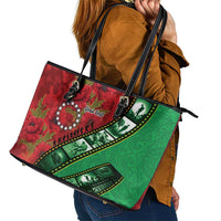 Personalised Cook Islands ANZAC 1915-2026 Filmstrip Leather Tote Bag Lest We Forget 25 April LT9 - Polynesian Pride