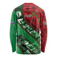 Personalised Cook Islands ANZAC 1915-2026 Filmstrip Long Sleeve Shirt Lest We Forget 25 April LT9 - Polynesian Pride