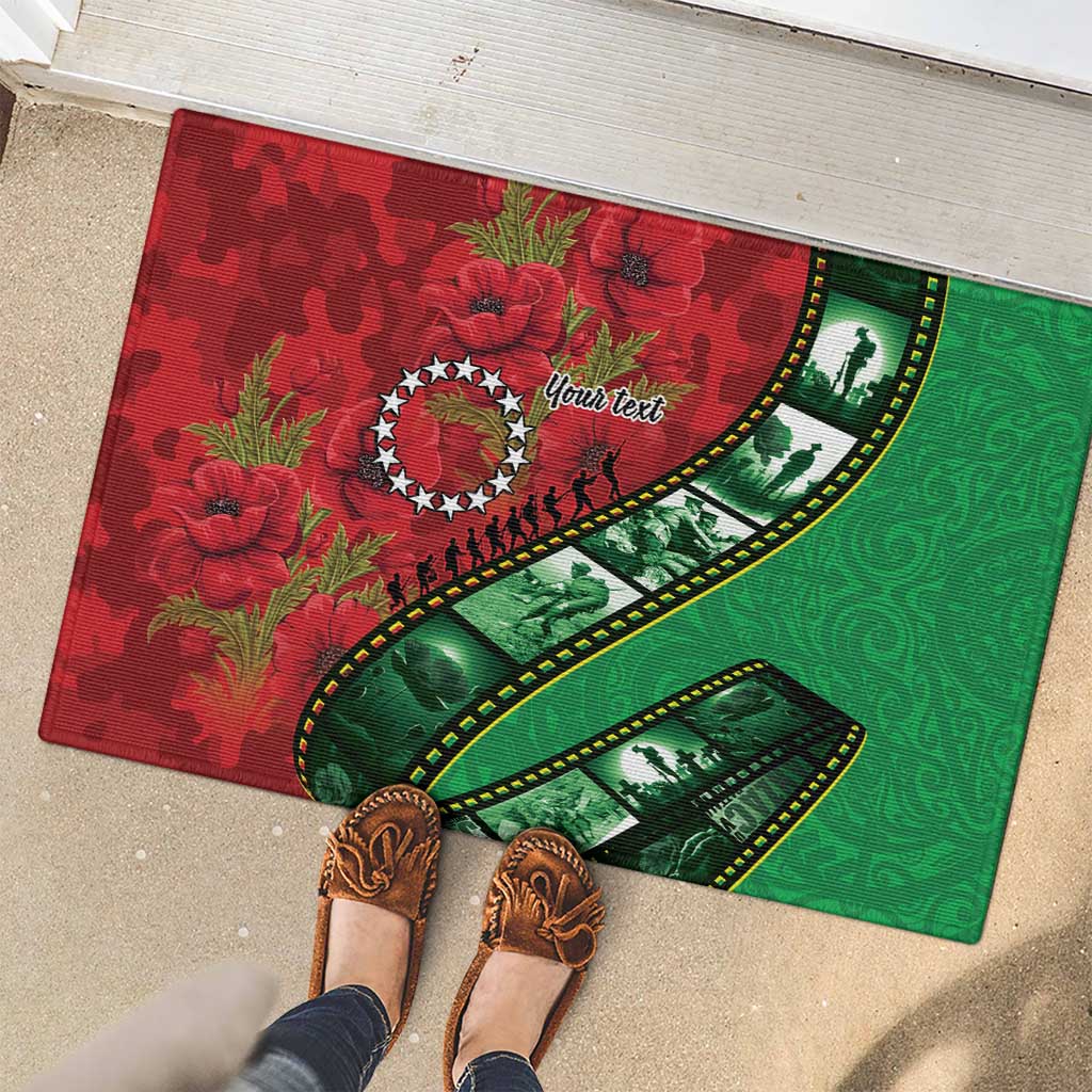 Personalised Cook Islands ANZAC 1915-2026 Filmstrip Rubber Doormat Lest We Forget 25 April